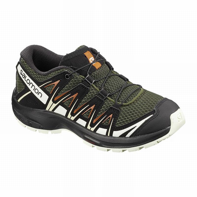 Chaussures De Trail Running Salomon Enfant Vert Foncé / Noir - Salomon XA PRO 3D J - France (7158-DR